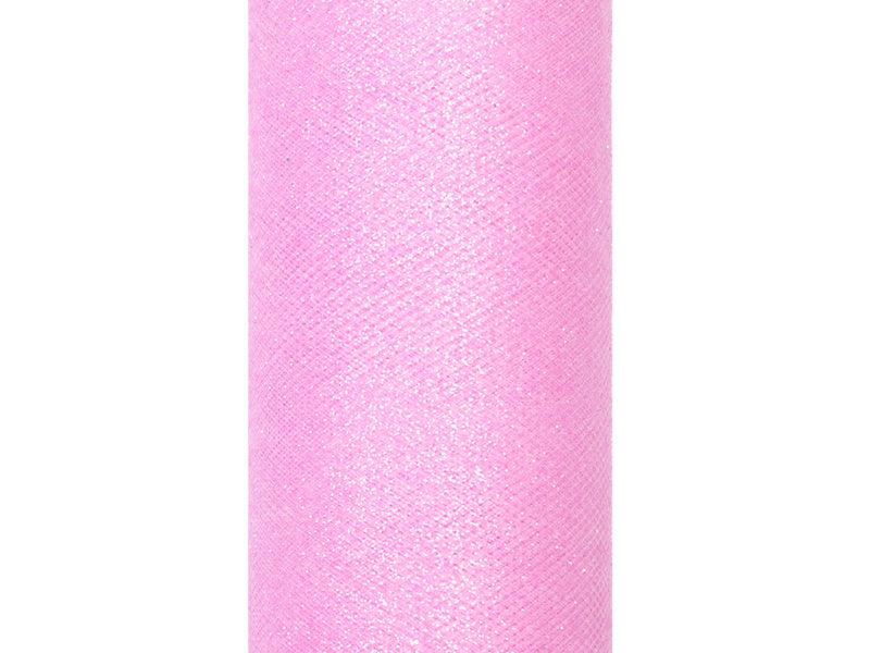 Tüll glittery, hellrosa, 0,15 x 9m (1 Stk. / 9 lfm) - FeierGlanz